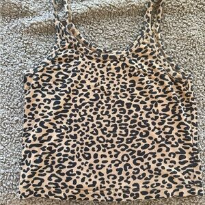 ARQ Black and Tan Leopard Print Tank Top Size Small